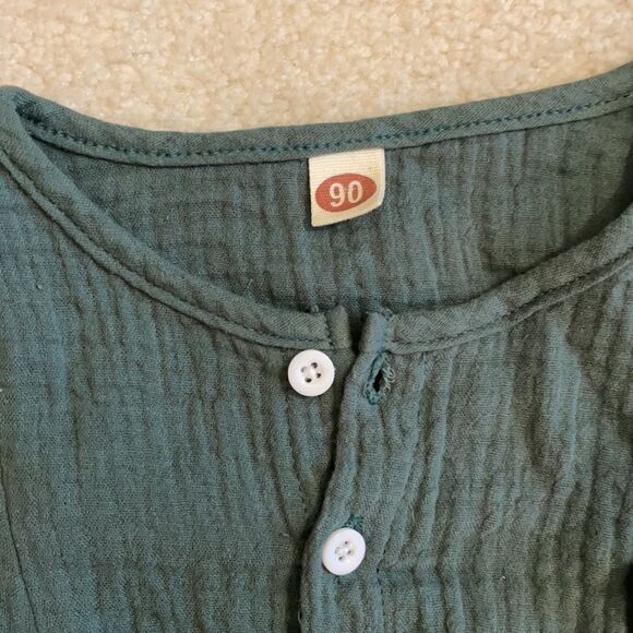 Baby girl green ruffle onesie w/ headpiece 6-9 mo. - Picture 12 of 15